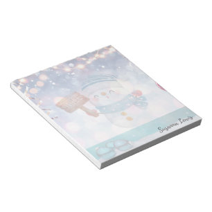 Bloco De Notas Snowman e Winter Background