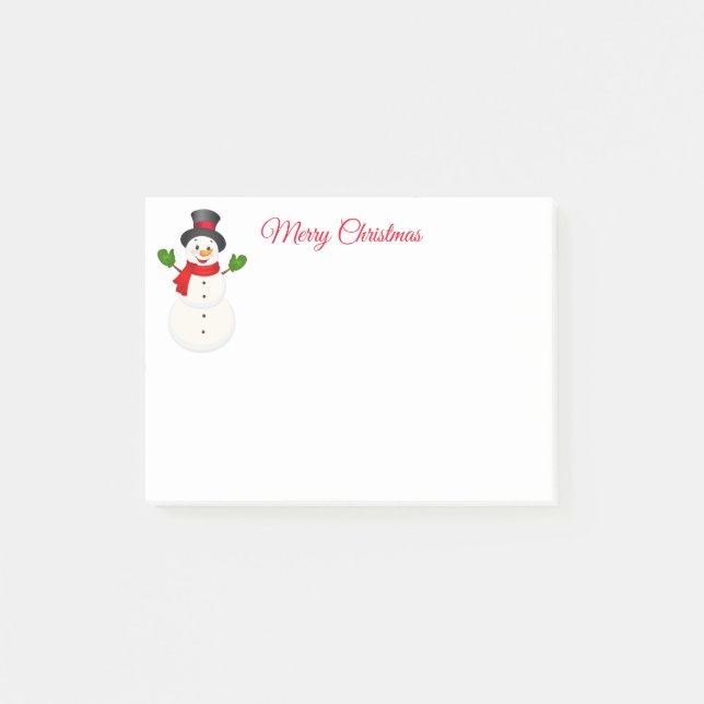 Bloco De Notas Snowman Posta as notas (Frente)