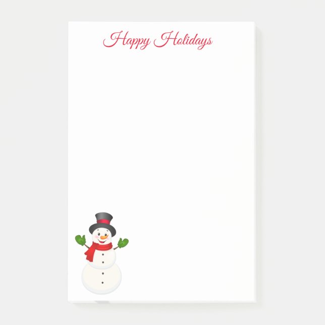 Bloco De Notas Snowman Posta as notas (Frente)