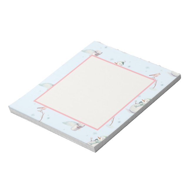 Bloco De Notas Snowman Snowball Design (Invertido)