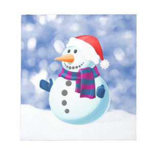 Bloco De Notas Snowman Winter Merry Christmas Snow