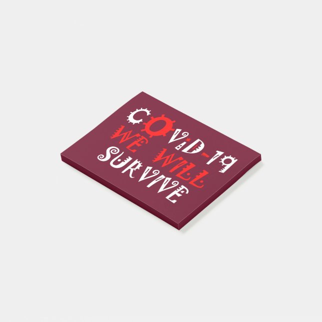 Bloco De Notas Sobreviveremos à COVID-19 - Força e Resiliência (Inclinado)