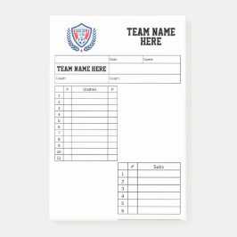 Bloco De Notas Soccer / Football Lineup Cards