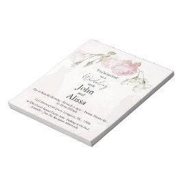 Bloco De Notas Soft Pink Roses & Bride and Groom Collection