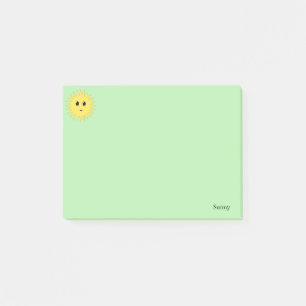 Bloco De Notas Sol Cute Feliz em Fundo Verde Claro