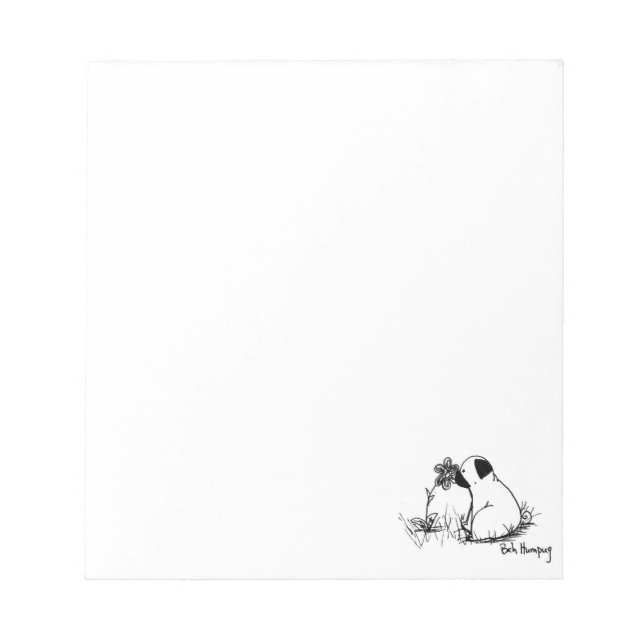 Bloco De Notas Sol e Flores Pug (Frente)