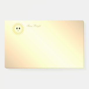Bloco De Notas Sol Feliz Fofo em Gradiente Dourado