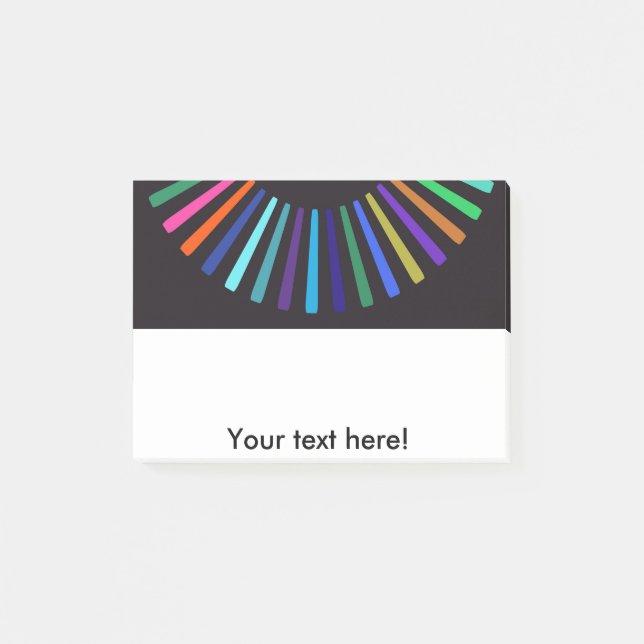 Bloco De Notas Sol retro das cores (Frente)