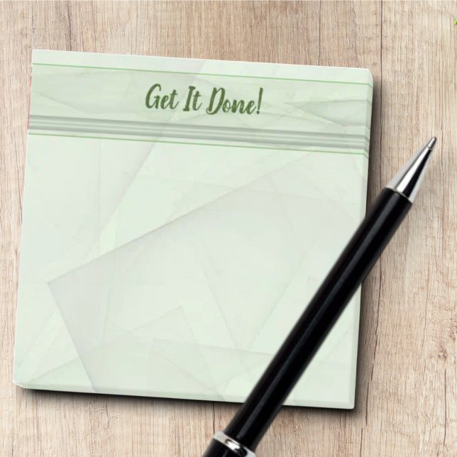 Bloco De Notas Sombras do Fundo Geométrico Verde de Pastel (Personalized Post-It Notepad)