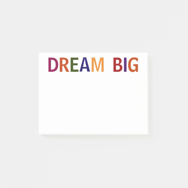 Bloco De Notas Sonhe Grande Multicolorido 4 x 3 (Frente)