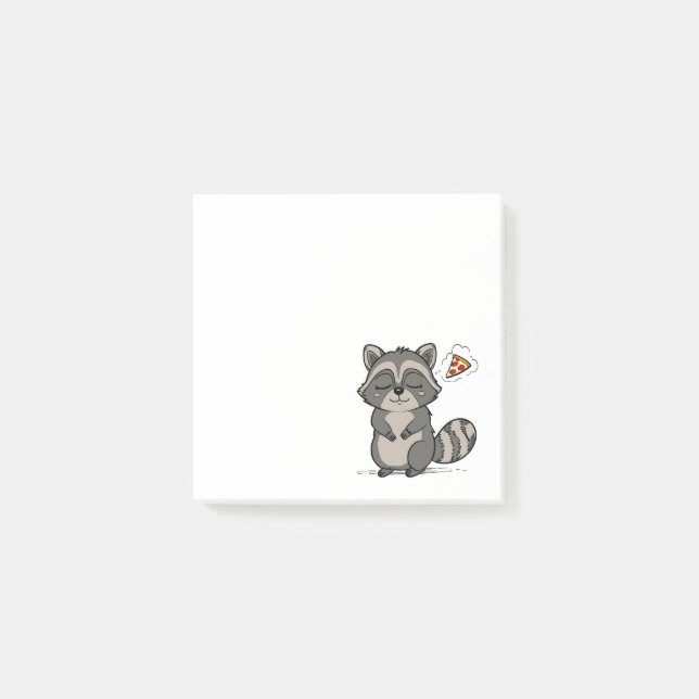 Bloco De Notas Sonho de Raccoon - Pizza! (Frente)