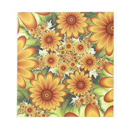 Bloco De Notas Sonho Floral, Arte Fractal Moderna de Flor Abstrat