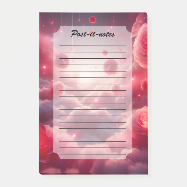 Bloco De Notas Sonho Romântico Fantasia Rosas Amor (Frente)