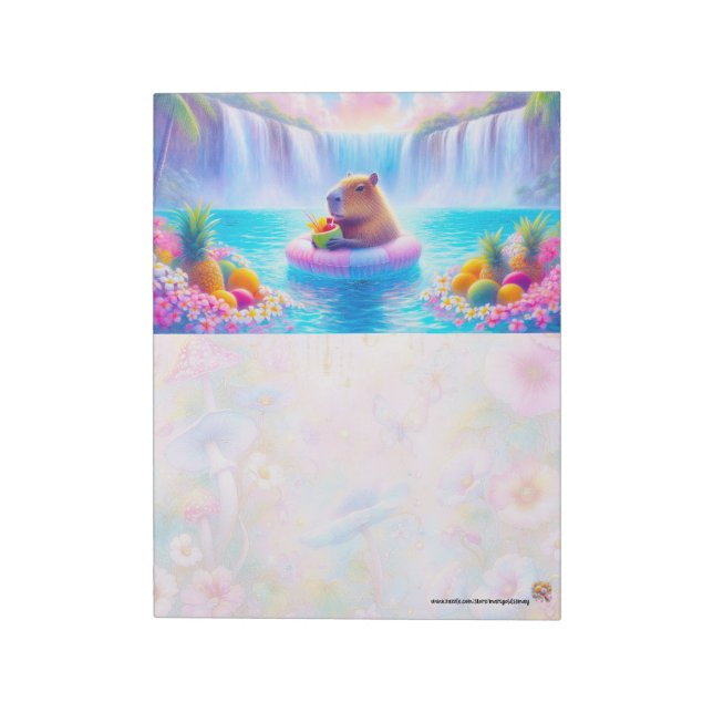 Bloco de Notas Sonhos de Capivara Flutuante (Invertido)