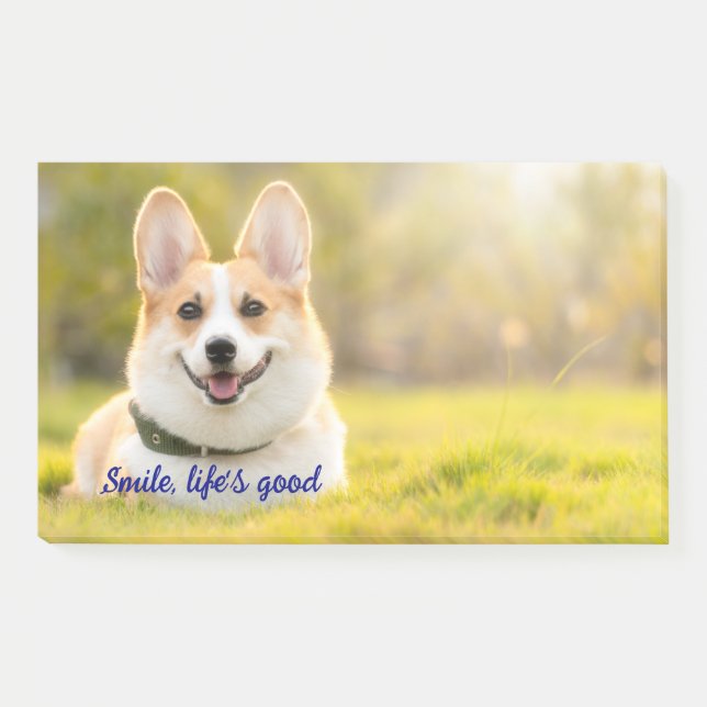 Bloco De Notas sorriso, a vida é boa em Postar (Frente)