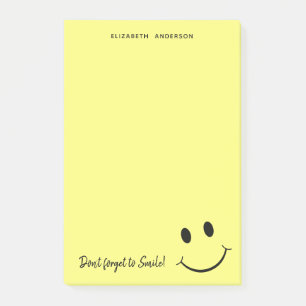 Bloco De Notas Sorriso de rosto amarelo bonito personalizado