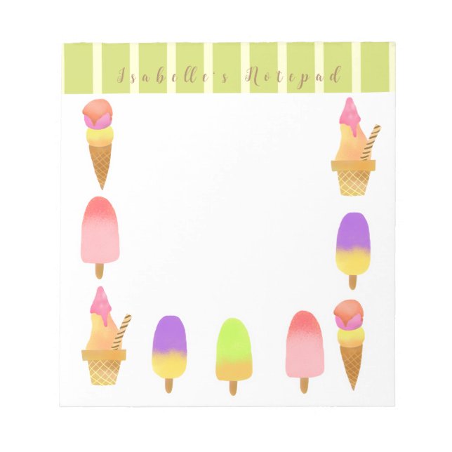 Bloco De Notas Sorvete (Frente)