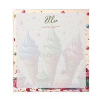 Sorvete bonito e cupcakes personalizados