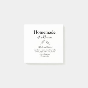 Bloco De Notas Sorvete caseiro adiciona ingredientes feitos com a