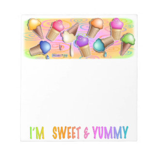 BLOCO DE NOTAS SORVETE CONES NOTEPAD