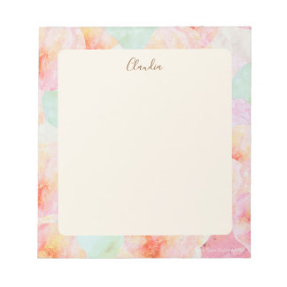 Bloco De Notas Sorvete de Aquarela Carimbo Pessoal