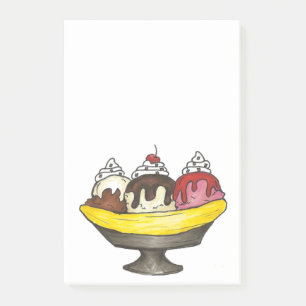 Bloco De Notas Sorvete de Banana Sundae Foodie Posta