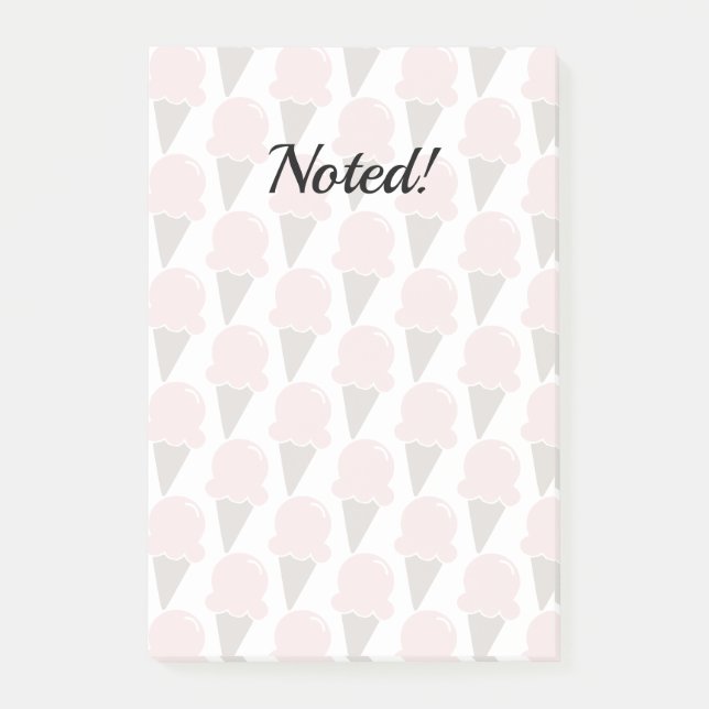 Bloco De Notas Sorvete Esfrega morango rosa (Frente)