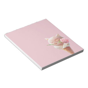 Bloco De Notas Sorvete Rosa de Verão Cone