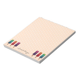 Bloco De Notas Sorvetes de picolé de cor aquosa