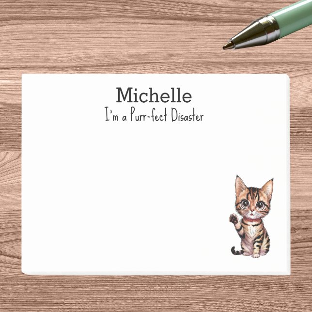 Bloco De Notas Sou Desastre Perfeito, Mãe de Gato, Personalizado  (Criador carregado)