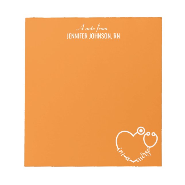 Bloco De Notas Sou um enfermeiro Stethoscope Personalizado Nome E (Frente)