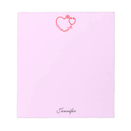 Bloco De Notas Sou um nome personalizado do coração estetoscópio 