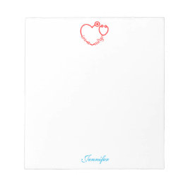 Bloco De Notas Sou um nome personalizado do coração estetoscópio 