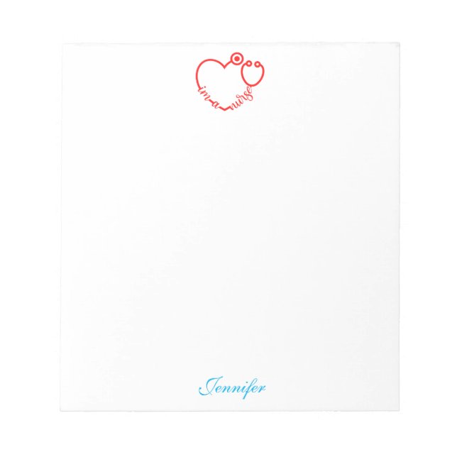 Bloco De Notas Sou um nome personalizado do coração estetoscópio  (Frente)