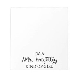 Bloco De Notas Sou um tipo de garota do Sr. Knight