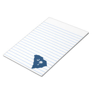 Bloco De Notas South Carolina em azul e em branco