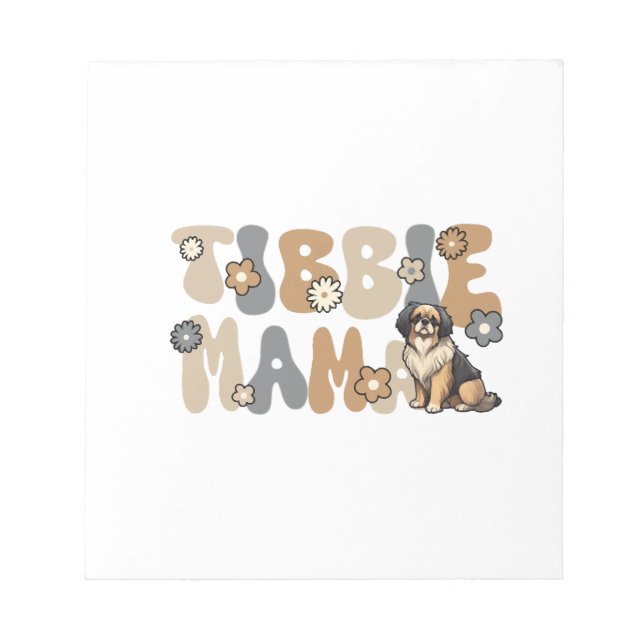 Bloco De Notas Spaniel Tibetano Tibbie Mama Groovy (Frente)