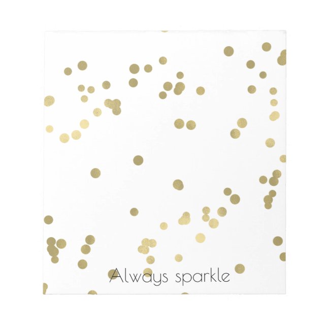 Bloco De Notas Sparkle Dourado Confetti Wedding (Frente)