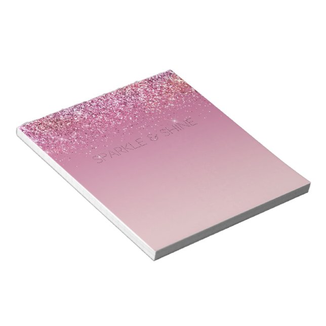 Bloco De Notas Sparkle Dourado Cor-de-Rosa rosa Dourado (Inclinado)