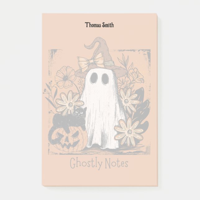 Bloco De Notas Spooky Halloween Floral Ghorest (Frente)