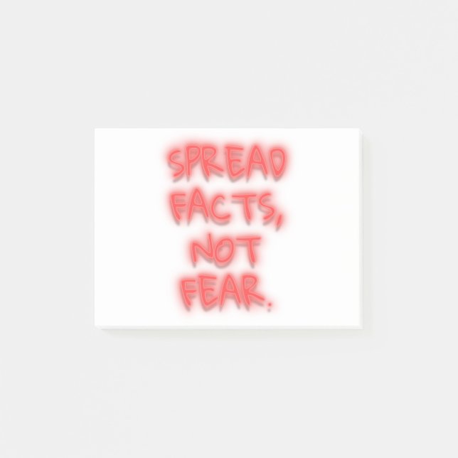 Bloco De Notas Spread facts, not fear neon sign transparent (Frente)