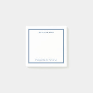 Bloco De Notas Square Professional Dusty Blue Border Stationery