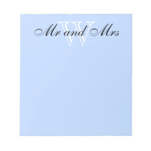 Bloco De Notas Sr. CHIQUE do "" de NOTEPAD_ e Sra." WHITE/BLUE