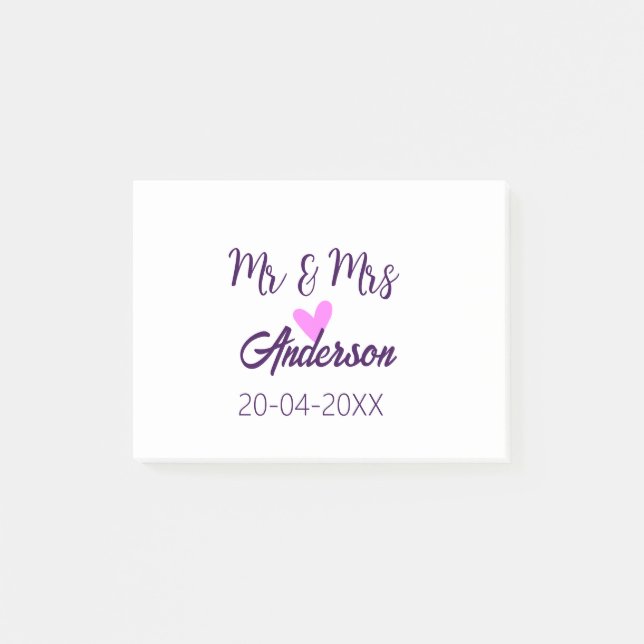 Bloco De Notas Sr. & Sra. adicionar nome da família data ano casa (Frente)