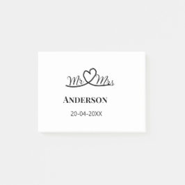 Bloco De Notas Sr & Sra adicionar nome da família data ano favor 