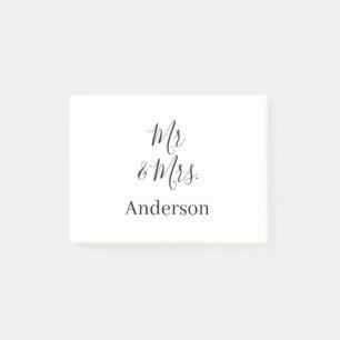 Bloco De Notas Sr & Sra adicionar sobrenome data ano lembrancinha