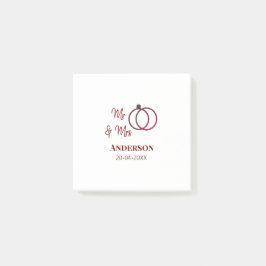 Bloco De Notas Sr & Sra adicionar sobrenome data ano lembrancinha