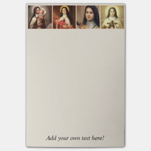 Bloco De Notas St. Therese o crucifixo pequeno dos rosas da flor