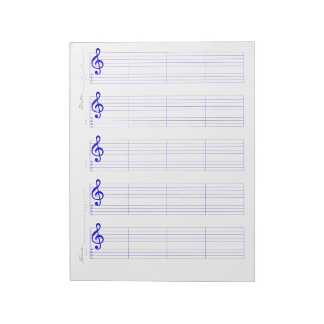 Bloco De Notas Staff & Ukulele Tab Paper – Printable Template (Invertido)
