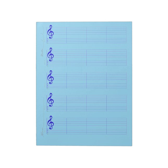 Bloco De Notas Staff & Ukulele Tab Paper – Printable Template (Invertido)